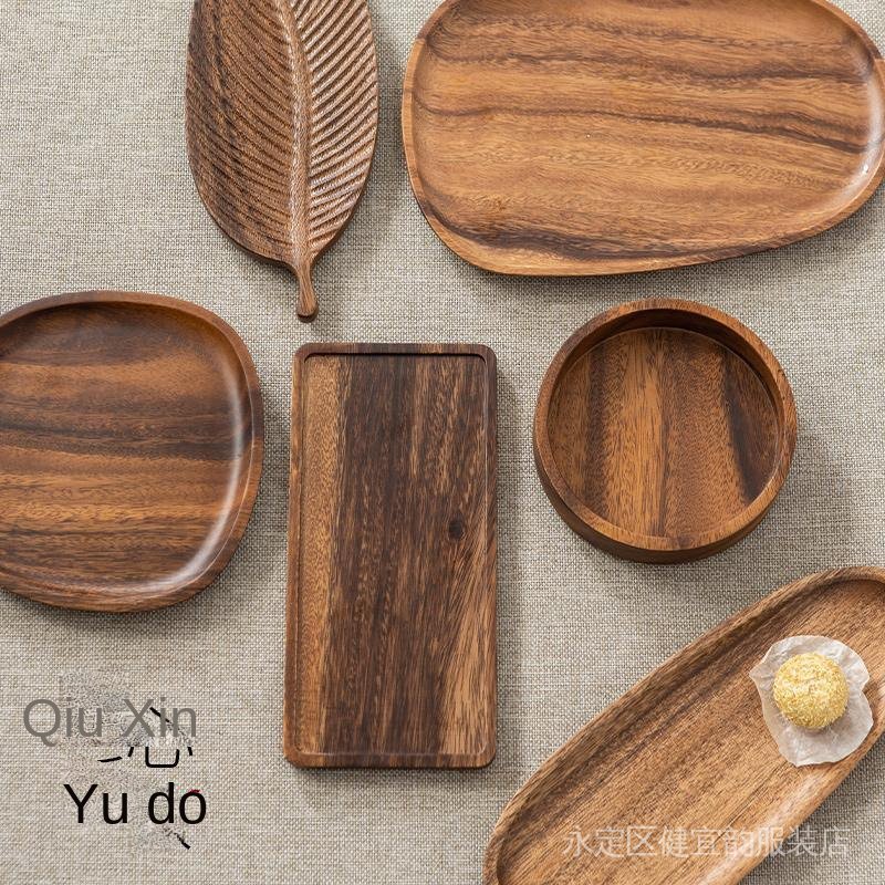 hot-walnut-plate-japanese-solid-wood-plate-fruit-plate-snack-pastry-plate-square-round-household-tea-tray-wooden-tray-fast-delivery-7dpb