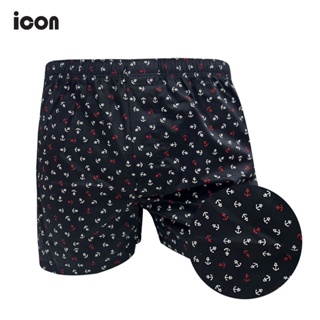 สินค้า icon (ไอคอน) กางเกงบ๊อกเซอร์ผู้ชาย ผลิตจากผ้าคอตตอน ใส่สบาย ระบายอากาศได้ดี ไม่ระคายเคืองผิว ลายพิมพ์ มีให้เลือก 11 ลาย