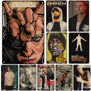 โปสเตอร์โลหะดีบุก ลาย Rapper Eminem 8 Mile สไตล์เรโทร สําหรับตกแต่งผนังบ้าน บาร์ คลับ