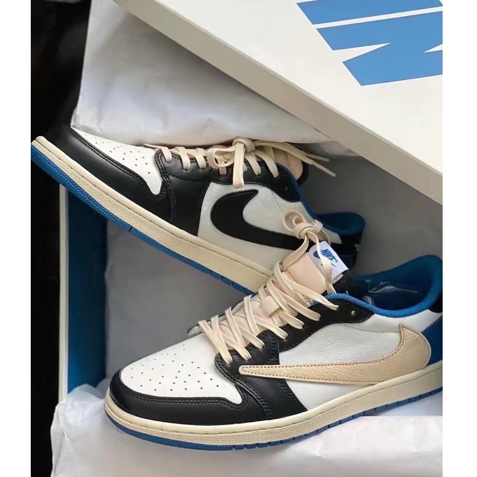 Travis Scott x Fragment Design x Air Jordan 1 Low OG SP Tricolor White ...