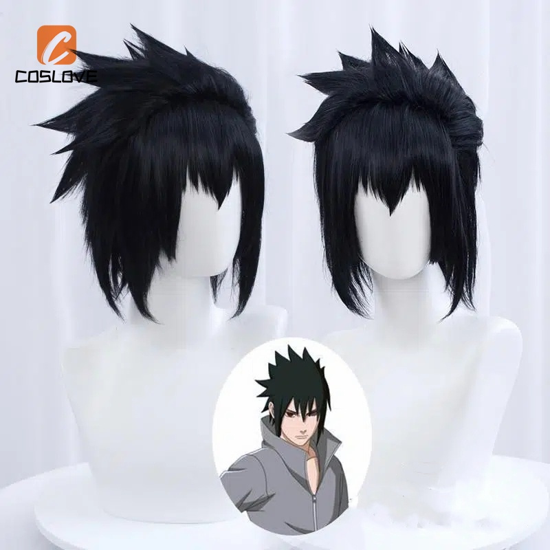 sasuke-uchiha-วิกผมคอสเพลย์ผู้ชายวิกผมสั้นสีดําคอสเพลย์วิกผมสังเคราะห์ทนความร้อน