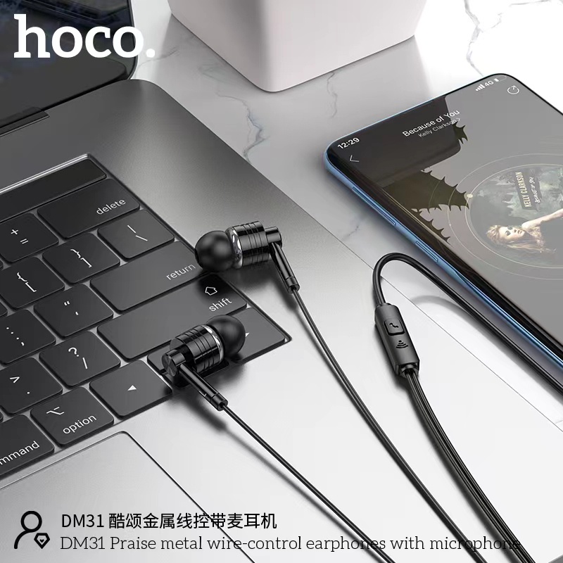 hoco-dm31-หูฟังราคาถูก-คุณภาพสูง-เสียงดังดี-ไมค์โครโฟนในตัว-aux3-5-พร้อมส่ง