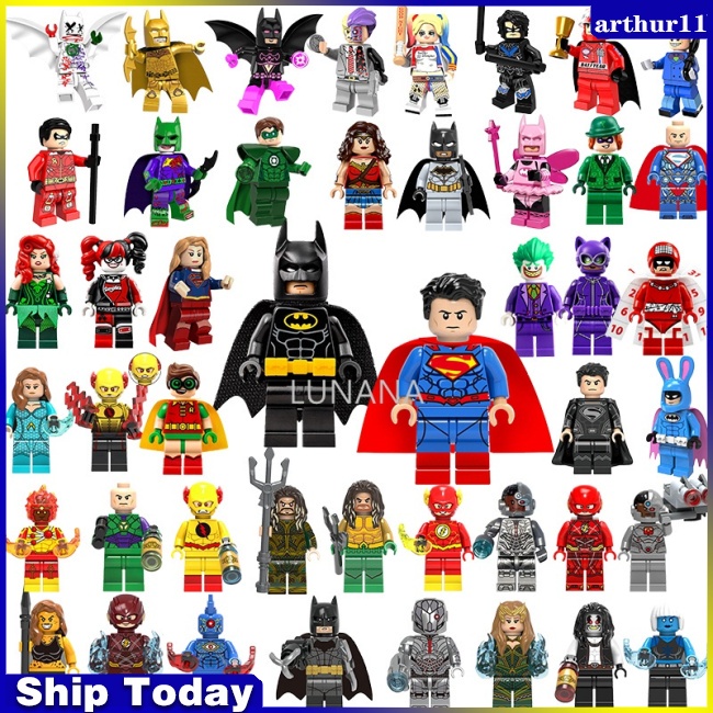 บล็อกตัวต่อเลโก้-รูปซูเปอร์ฮีโร่-dc-super-heroes-batman-superman-aquaman-wonder-woman-justice-league-ของเล่นสําหรับเด็ก