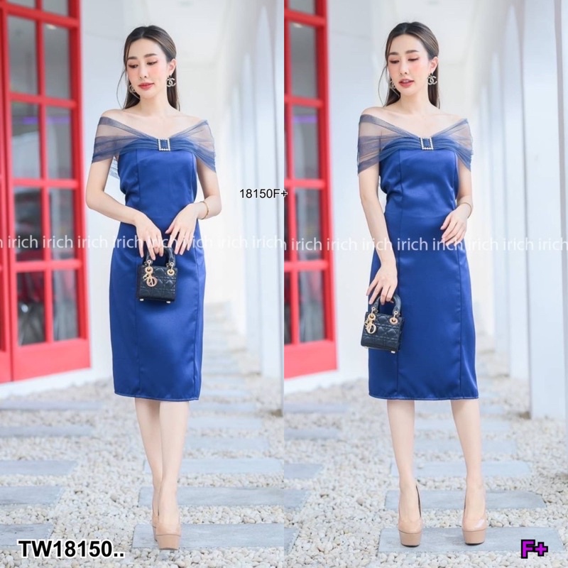 pe18150-dress-เดรสสั้น-อกแต่งเข็มกลัดเพ็ชร