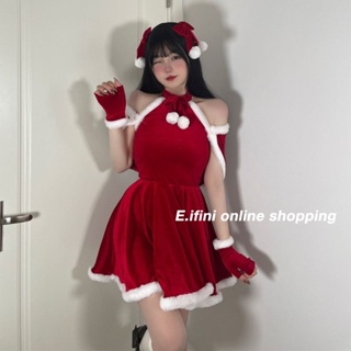 E.ifini dress ชุดคริสต์มาส ชุดสีแดง 025