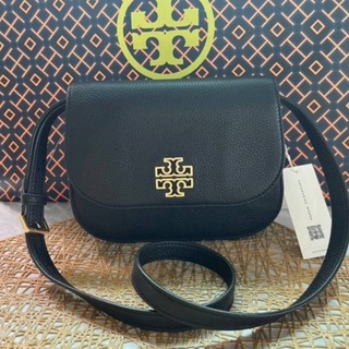 🎀 (สด-ผ่อน) กระเป๋าสีดำ 8.2 นิ้ว 86838 Tory Burch Britten small saddle