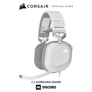 CORSAIR Headset HS80 RGB USB Wired Gaming Headset —  White