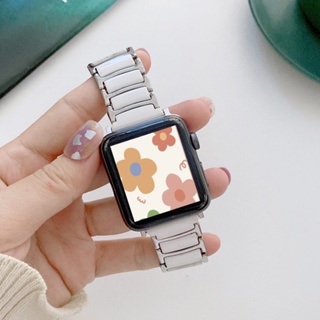 สายนาฬิกาข้อมือเซรามิค สเตนเลส สําหรับ Apple Watch Ultra 8 SE 7 6 5 4 3 2 1 iWatch 49 38 40 41 มม.