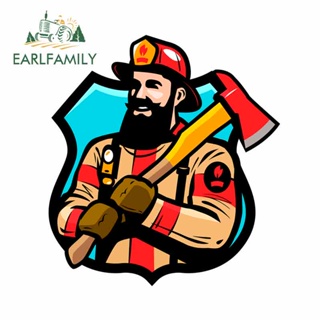 Earlfamily สติกเกอร์ไวนิล ลายโลโก้ Fire Department กันน้ํา กันรอยขีดข่วน สําหรับติดตกแต่งรถยนต์ 13 ซม. X 11.9 ซม.