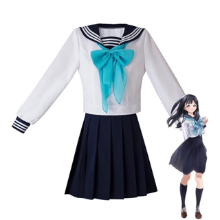 Akebis Sailor Uniform Long sleeved uniform Pleated dresscosplay