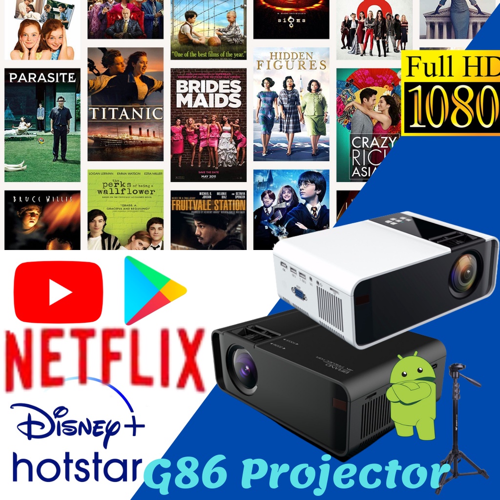 ภาพหน้าปกสินค้ามินิ โปรเจคเตอร์ G86 HD Mini Projector LED Video Home Cinema 3D รองรับ HDMI/AV/VGA/USB/TFรับประกัน 5 ปี