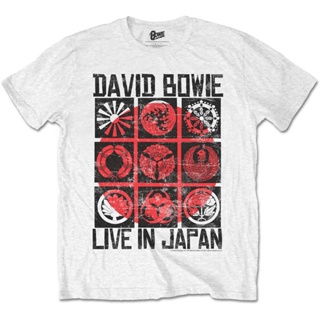 David Bowie Live In Giappone  ผู้ชาย เสื้อยืดคอกลม เสื้อแขนสั้น