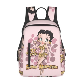 กระเป๋าเป้สะพายหลัง กระเป๋านักเรียน น้ําหนักเบา จุของได้เยอะ ลาย Betty Boop สําหรับเด็ก