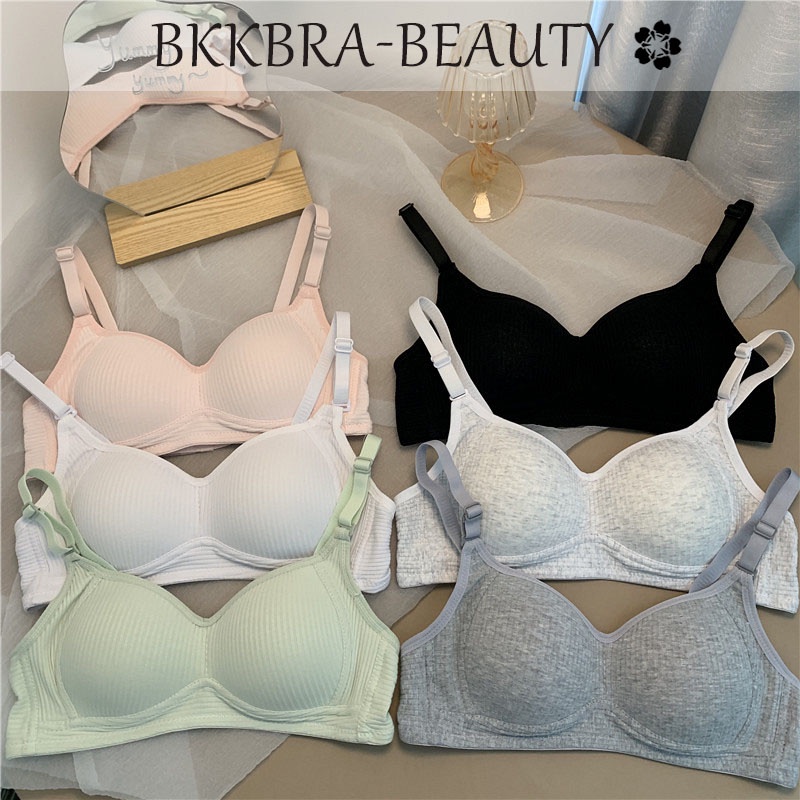 bkkbra-beautyเสื้อใน-ยกทรง-ยกหน้าอก-หน้าอกเล็ก-ชุดชั้นใน-ชุดชั้นในสตรี-ไร้สาย-ไร้โครง-ไร้รอยต่อ-ผ้าฝ้าย-ใส่สะบาย-ccb215