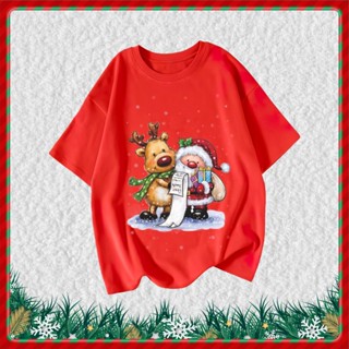 ☚☝☛เสื้อยืดคริสต์มาส สุขสันต์วันคริสต์มาส (หมายเลข -002) Merry Christmas เสื้อครอบครัวพ่อแม่ลูก