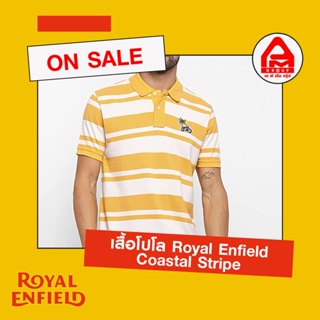 เสื้อโปโล Royal Enfield ลาย Coastal Stripe Mimosa Yellow