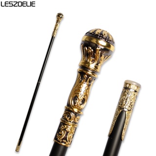 96cm Gold With Black Luxury Handle Walking Stick Man Fashion Walking Canes Women Elegant Fashionable Walking Cane