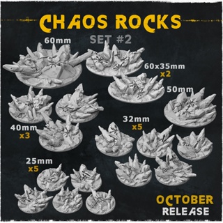 Chaos rock miniature base ฐานโมเดล warhammer 40k [Designed by Zabavka]