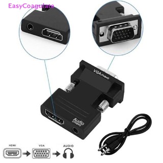 Eas HDMI Female to VGA Male อะแดปเตอร์แปลงสายเคเบิ้ลเสียง รองรับ 1080P Signal Output Ate