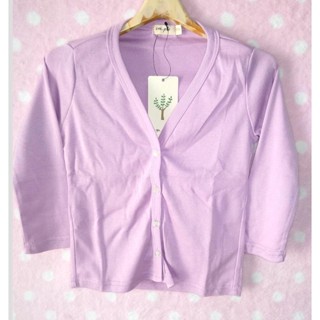 TLG-342 เสื้อแขนยาวเด็กผู้หญิง Cadigan สีม่วง Size-110 (4-5Y)