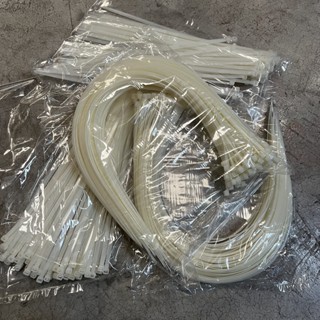 เคเบิ้ลไทร์ ขนาด5mm Cable Tie ไนลอน สายรัด สีขาว เคเบิ้ลไทร์ เข็มขัดรัดสายไฟ หนวดกุ้ง สายรัดไนล่อน สายเคเบิล