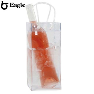 [CRAZY SALE]1pcs Recyclable Transparent PVC Two Handles Ice Wine Bag 28cm * 20 Cm *10cm