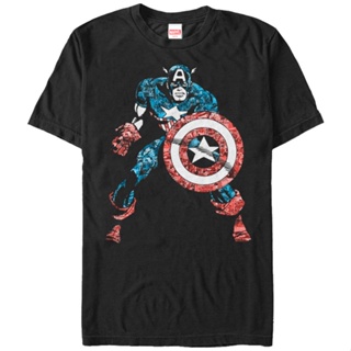 Captain America Comic Shirt เสื้อยืดสีขาว เสื้อยืด cotton เสื้อยืดสวยๆ