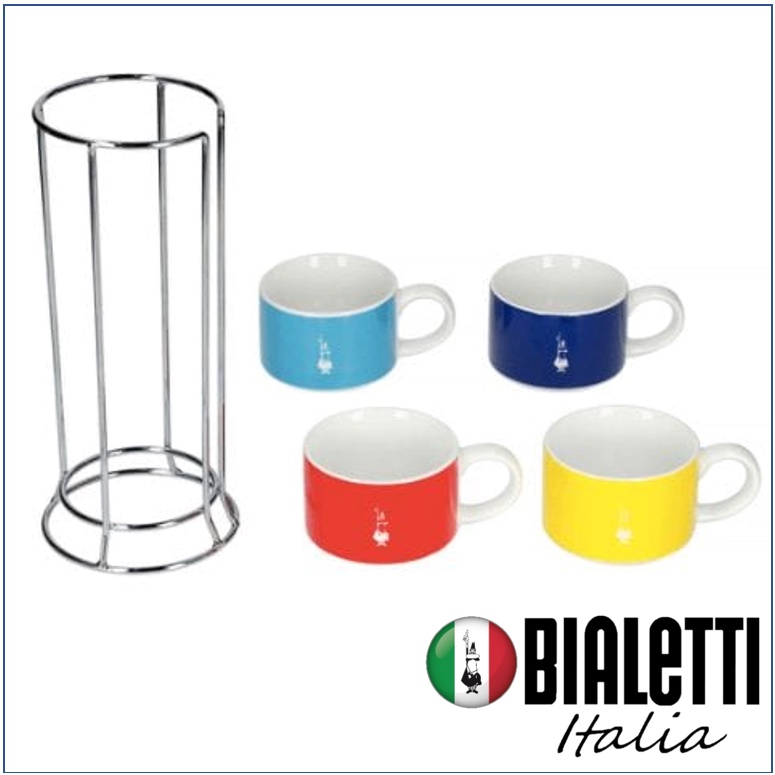 bialetti-ถ้วยกาแฟคาปูชิโน่-tazz111-ชุด-4-ถ้วย-cups-cappuccio-color-stackable-4-cups-moka-pot-italy-express-brikka