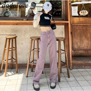 DaDulove💕 New Korean Style Purple Wide-leg Jeans Loose High-waisted Straight-leg Pants plus Size Womens Wide-leg Pants