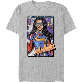 Ms. Marvel Colorful Cover Marvel Comics T-Shirt เสื้อยืดสีขาวผู้หญิง เสื้อเชิ้ต เสื้อวินเทจชาย