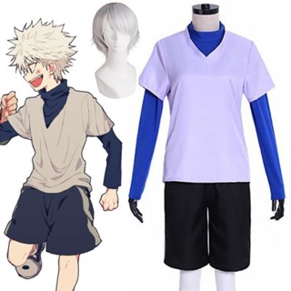 ชุดเครื่องแต่งกายคอสเพลย์ ชุดเครื่องแบบอนิเมะ HUNTER×HUNTER Killua Zoldyck แบบครบชุด