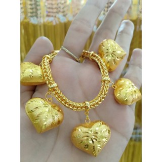 #สร้อยข้อมือเศษทองแท้ห้อยหัวใจน้ำหนัก5฿