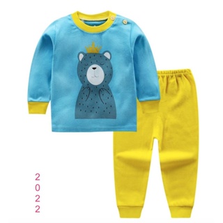 L-PJB-2022 ชุดนอนเด็กผู้ชาย สีฟ้าลายหมี 🚒 พร้อมส่ง ด่วนๆ จาก กทม 🚒