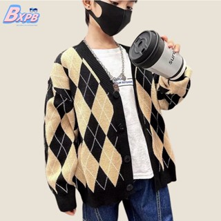 [BXPB] เสื้อแจ็กเก็ตกันหนาวคาร์ดิแกนลําลอง ทรงหลวม สวมใส่สบาย แฟชั่นทันสมัย สําหรับเด็กผู้ชาย อายุ 3-15 ปี