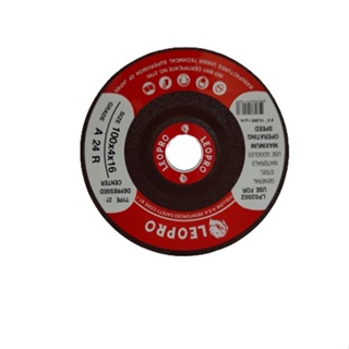 LEOPRO LP02002 แผ่นขัดเหล็กสีแดง 4" 100x4x16mm.x2F [A24R] (200แผ่น/ลัง)