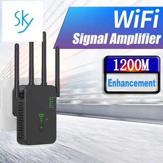 เครื่องเราเตอร์ขยายสัญญาณ WiFi ไร้สาย 1200Mbps 2.4G 5G Dual Band ปลั๊ก EU