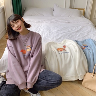 สินค้า 【CHAOYICHU】 เสื้อกันหนาว คอกลม ทรงหลวม แฟชั่นสไตล์เกาหลี สำหรับผู้หญิง