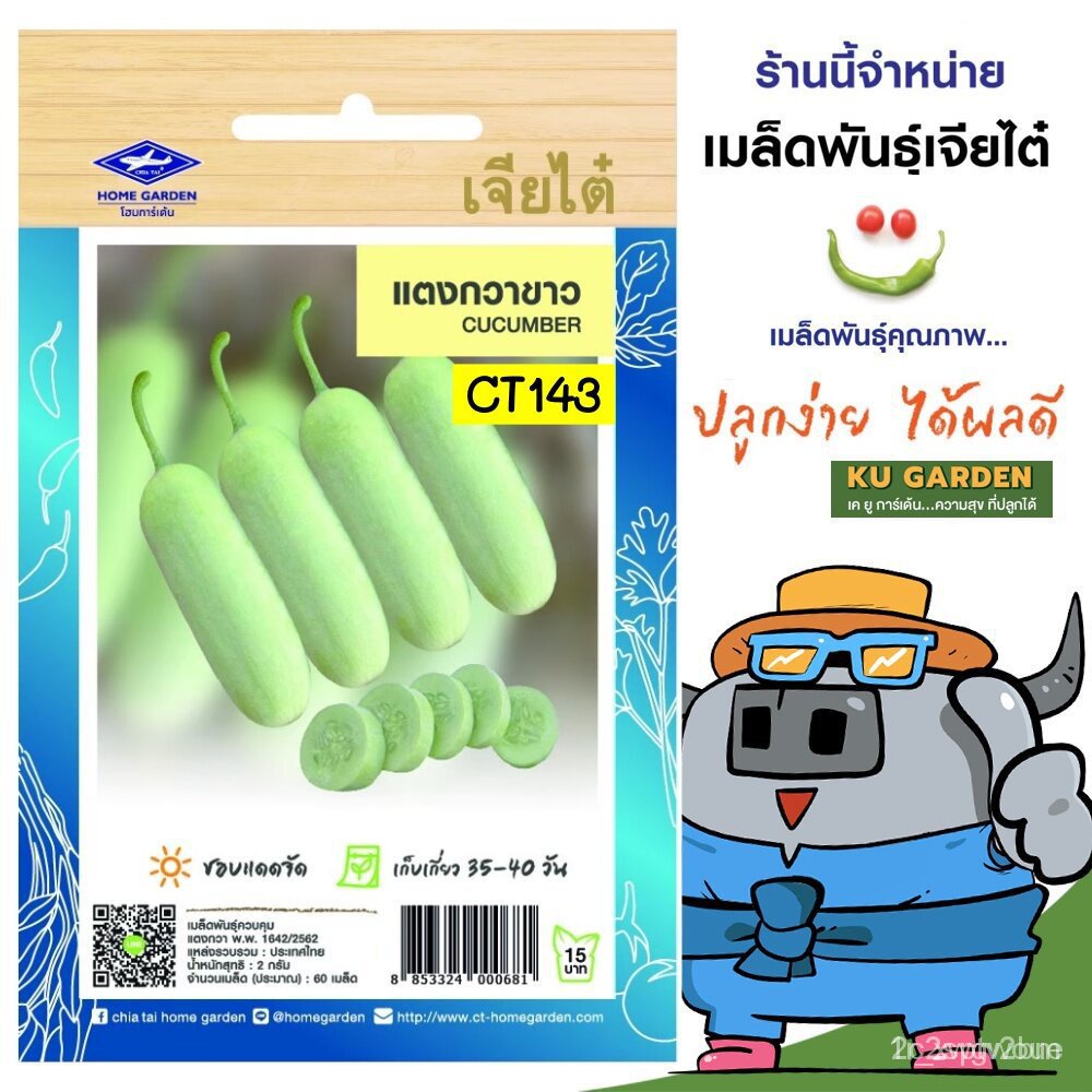 ผลิตภัณฑ์ใหม่-เมล็ดพันธุ์-จุดประเทศไทย-chiatai-ผักซอง-เจียไต๋-o143-แตงกวาขาว-ซองประมาณ-60-เมล็ด-เมล็ดอวบอ้วน-ขายด-wc
