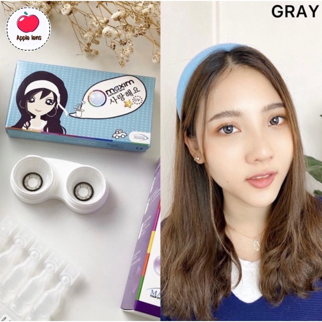 maxim-contact-lens-สี-gray-เลนส์เล็กตัดขอบดำ-dia-14-0-คอนแทคเลนส์สี-กล่องฟ้า