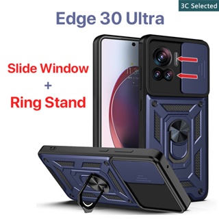 เคส Motorola Edge 30 Ultra Neo Fusion Pro 20 Lite  หน้าต่างบานเลื่อน การป้องกันกล้อง ขาตั้งแหวนโลหะ เคสแข็ง เคส Motorola Edge 30 Ultra เคส Motorola Edge 30 เคส Motorola Edge 30 pro เคส Motorola Edge 20 pro เคส