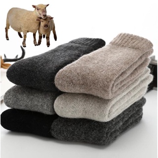 สินค้า ถุงเท้าขนวูล (wool) ชาย+หญิง ถุงเท้ากันหนาวผู้ใหญ่ ลุยหิมะ ติดลบ -30 องศา