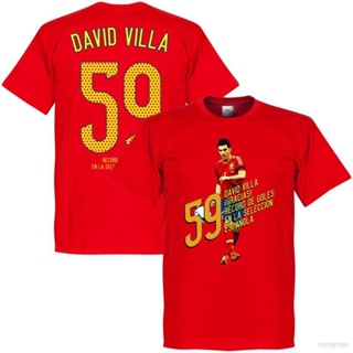 O-O World Cup Spain T-shirt Jersey Fans Tee David Villa Short Sleeve Round neck Streetwear Plus Size FIFA