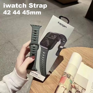 สินค้า SPIGEN สายนาฬิกาข้อมือซิลิโคน แบบนิ่ม สําหรับ Smartwatch iWatch 42 44 45 มม. เข้ากันได้กับ Smart Watch Series 8 7 6
