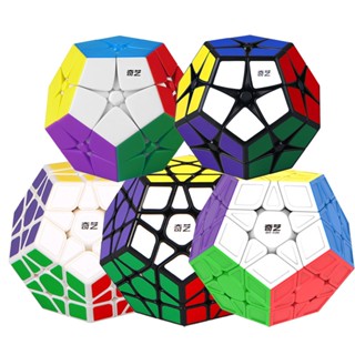 Qiyi 2X2 3X3 Megaminx Qiheng Bundle ชุดสติกเกอร์ สีดํา ไร้สติกเกอร์ ความเร็ว ลูกบาศก์ การศึกษา เด็ก ของเล่นปริศนา