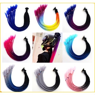 【พร้อมส่ง】หมวกกันน็อคถักเปีย 12 ชิ้น ไล่โทนสี 60 ซม. พร้อมจุกสุญญากาศ สําหรับผู้หญิง และผู้ชาย