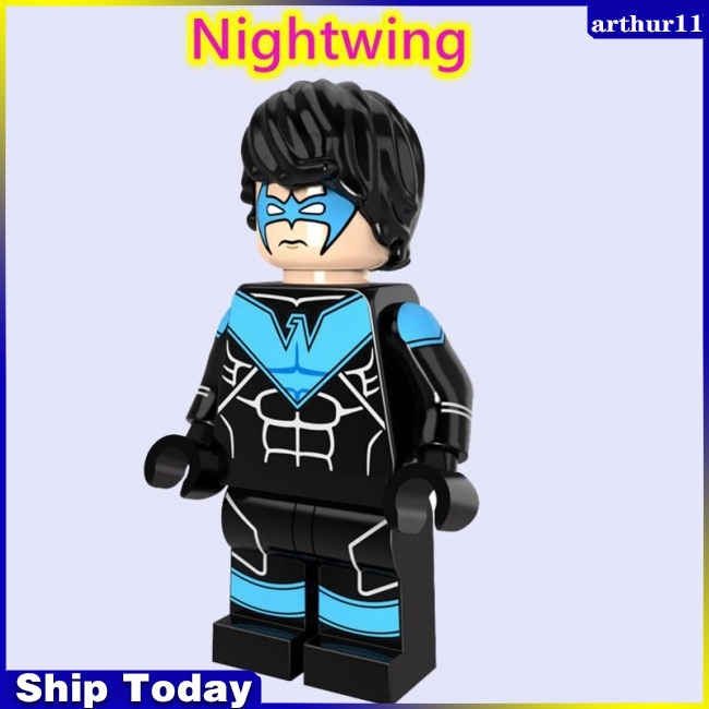 arthur-teen-titans-nightwing-robin-arkham-knight-ฟิกเกอร์เลโก้-มาร์เวล-ขนาดเล็ก-สีดํา