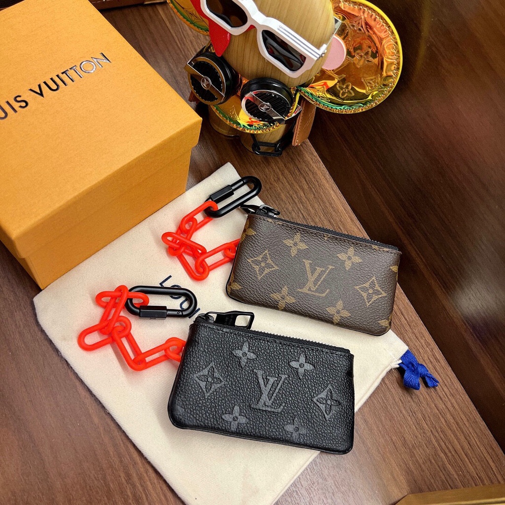 พรี-ราคา2300-lv-louis-vuitton-หนังแท้-กระเป๋าโซ่-กระเป๋าเศษสตางค์-พวงกุญแจ