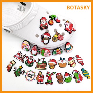 ตัวติดรองเท้า Crocs ลายซานตาคลอส สโนว์แมน น่ารัก DIY อุปกรณ์เสริม สําหรับตกแต่งรองเท้า