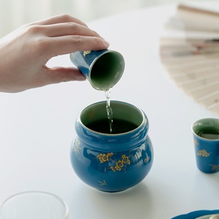 Cloisonne Gilding Plum Bamboo Pine Jianshui [Huayun] ชุดถ้วยชาเซรามิค สําหรับใช้ในครัวเรือน [A032]