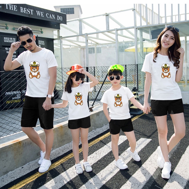 navy-soldiers-teddy-bear-print-t-shirt-parent-child-pack-ของขวัญที่ดีที่สุดสำหรับลูกของคุณ